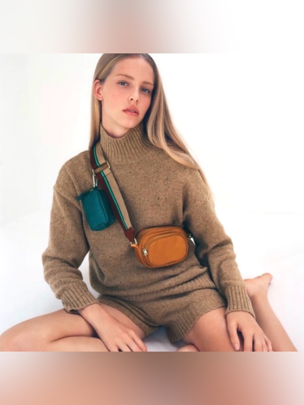 New Zara Nylon Crossbody Bag with Coin Purse.